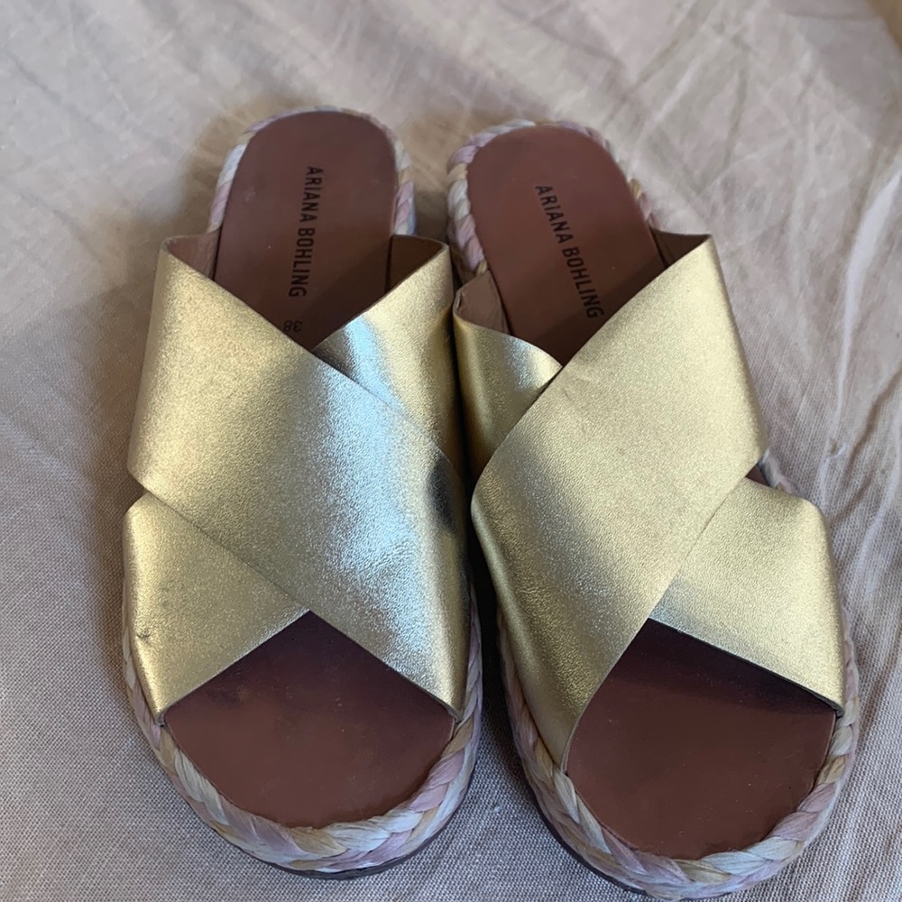 Ariana Bohling Anthropologie Teddie Sandal, Gold size 38